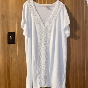 White Lace Trim Women's Top